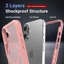 Jaroco Magnetic for iPhone 17 Case, [Compatible with MagSafe][Military Grade Drop Protection][Heavy Duty Protection][Non-Slip][Shockproof] 2-Layer Durable Bumper Phone Case 6.3''-Pink