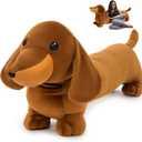 MorisMos Dachshund Stuffed Animal Plush 4ft, 43'' Long Weiner Dog Body Pillow for Kids Adults, USA Designed Realistic Plush Dachshund Toy Giant Stuffed Sausage Dog Toy Gift for Christmas Decor