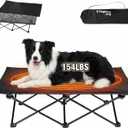 KingCamp Elevated Dog Bed for Large Dogs, Outdoor Raised Cooling Pet Cot Bed with Washable Breathable Mesh & No-Slip Feet Perfect for Camping, Backyard, Indoor Use (Large, Black)