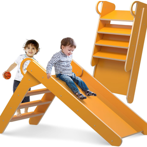 Wooden Slides for Toddlers, Indoor Toddler Slide, Foldable Kids Slide for Toddlers, Baby Slide for Playroom and Children's Room, Montessori Climbing Slide Toys for Babies, Toddlers, Children