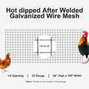 Hardware Cloth 1/4 inch 48 x 100 ft Wire Fencing: Galvanized Welded Garden Fence Roll Square Mesh 23 Gauge Chicken Rabbit Snake Cage Heavy Duty Welding Fencing