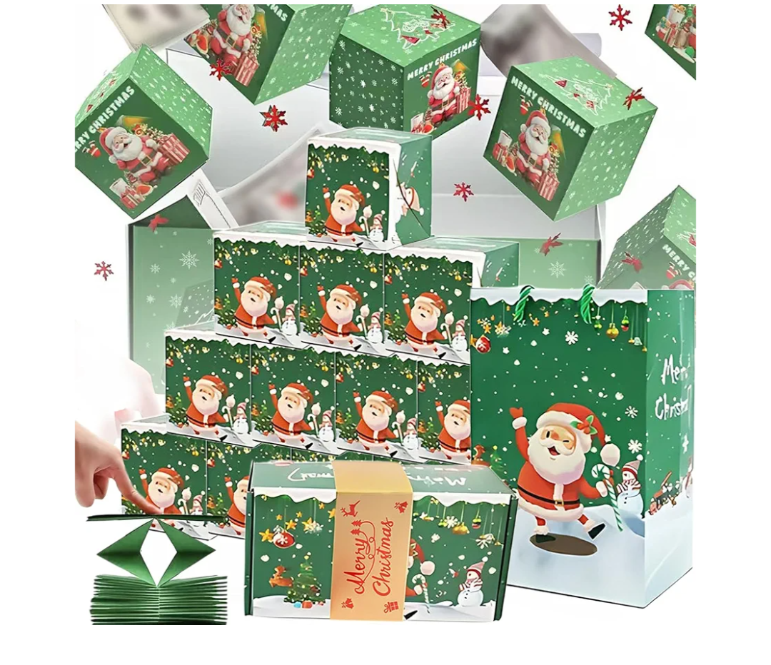 Christmas Surprise Box Gift Explosion for Money - Pop-Up Cash Gifts Boxes, Unique Folding Bouncing Envelope Gift Box, Cash Explosion for Birthday Anniversary Valentine Proposal