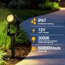 CPLIRIS Outdoor Landscape Lighting, LED Spot Lights Kit for Garden, Yard, House, Lawn, Tree, Flags, Fence Use, Warm White 2700k-3300k, IP67 Waterproof & Connectable - 6 Pack