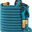100 ft Expandable Garden Hose, 2025 New Retractable Water Hoses 100ft with 10 Function Spray Nozzle, Solid Brass Fittings, Extra Strength Fabric, Flexible Expanding Latex Core, Lightweight & No Kink