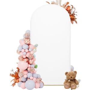 7.2FT Arch Covers,Arch Backdrop Stand Fitted Cover for Wedding Birthday Party Ceremony Banquet Decoration,(White,Cover Only)