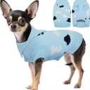 Kuoser XS Dog Sweater for Teacup Puppies | Foldable High Neck Warm Chihuahua on Morning Walks, Snuggly Knit with Easy-On Sleeve Holes, Blue XS (XS (Chest: 11.8'' / 30cm))