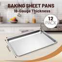 BIEAMA 12 Pack Half Size Baking Sheet Pan Aluminum Commercial Pan for Oven Freezer Bakery Hotel Restaurant 18" 13"