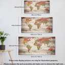 Vintage World Map Wall Art, Large Antique Style Map on Wood Plank Background, Retro Political World Map Poster for Living Room, Office, Study Decor, Canvas Print/Wall Decor