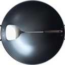 Chinese woks with a lid and a Spatula stir-fry pans deep fryer Cast Iron 16 Inches round bottom pot Uncoated for Open Fire not easy to rust not easy to stick and durable for about 4-8 people