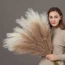 PERFNIQUE Faux Pampas Grass, 9PCS Pompas, Large Pompas Grass, 38'' Tall Pampas Grass for Floor Vase, Pampas Grass Decor Tall for Vase Fillers, Boho Rustic Farmhouse Home Decor(Natural Beige)