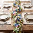 Ceenna 6ft Easter Garland Easter Egg Garland Flower Wreath with Flowers Eggs Leaves for Spring Mantle Fireplaces Archways Home Table Centerpieces Decoration (Pink Flower)