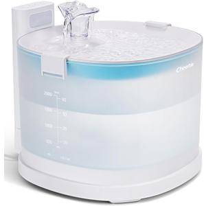 Cheerble Pumpless Cat Water Fountain, 2L/67oz E1 Automatic Cat Water Dispenser for Cats & Dogs MagDrive Technology Dual Mode Dispensing, No Cleaning Hassle, No Electrical Leakage, BPA-Free (Corded, White)