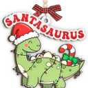 9 x Cute Dinosaur Ornaments 2025, Funny Animal Gifts for Men and Women, Wooden Ornaments for Christmas Decorations, Dinosaur Gifts for Adults, Boys, Girls, Teens, Friends, Family