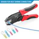 Plustool Crimping Tool for Heat Shrink Connectors AWG22-10, Ratcheting Wire Terminal Crimper - Crimping Pliers - Electrical Crimping Tool