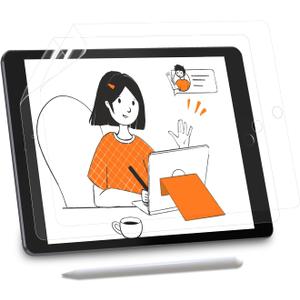 KCT 2 Pack Paperfeel Screen Protector Compatible with iPad 6th / 5th Generation 9.7 inch/iPad Air 1/2 High Touch Sensitivity Anti Glare, Less Reflection, PET Matte Texture, Easy Installation