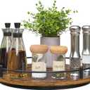 KOKSTOP Lazy Susan Organizer：12 Inch 360 Degree Rotating Spice Rack for Kitchen Countertop Round Lazy Susan Wood Turntable Holder for Cabinet Table– Black