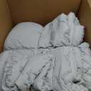 Bedsure Tufted Boho Comforter Set King Size - Light Grey Boho Bed Set, GentleSoft 3 Pieces Farmhouse-Style Embroidery Bedding, Gifts for Woman, Soft Jacquard King Comforter for All Seasons