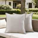 Fall Decorative Pillow Covers, 20x20 Inch Pillow Covers Set of 2, Beige Soft Chenille Decorative Square Throw Pillow Covers Farmhouse for Sofa Living Room Bed Home Decor