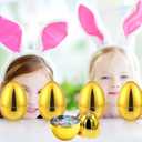 6 Pcs Jumbo Golden Easter Eggs Easter Basket Stuffers Fillers Jumbo Metallic Gold Easter Eggs for Easter DIY Craft Ornaments