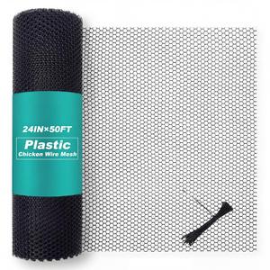 Yoojahow Plastic Mesh Fence Roll Black, 24inx50ft, with 50 Zip Ties