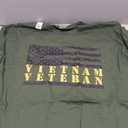 Vietnam Veteran Yellow Text Distressed American Flag T-Shirt Small
