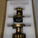 Dummy Door Knob Interior, Antique Brass Bronze Dummy Door Handles, Vintage Non-Turning Inactive Door Knob for Closet and Pantry, 2 Pack