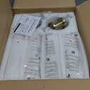 KUZZULL Wall Sconces Set of Two Matte Black Bathroom Wall Sconce Light Set of 2 Modern Wall Light Fixtures Metal Sconces Wall Lighting with White Glass Shade Wall Mounted Lamp for Living Room