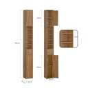 SoBuy Bathroom Narrow Storage Cabinet Skinny Tall Unit with Adjustable Shelves Slender Anti-Tipping Floor Standing Cupboard, Natural BZR34-PF