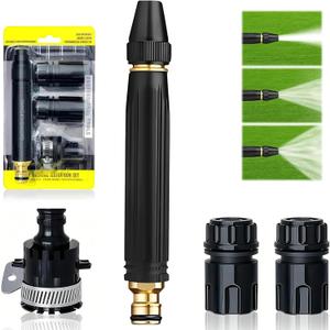 High Pressure Power Washer Nozzle with Connector Set, 3-Spray Mode Direct Spray Gun, Leak-Proof Power Jet Wand for Cleaning Car, Yard, Patio, Pets & Driveway