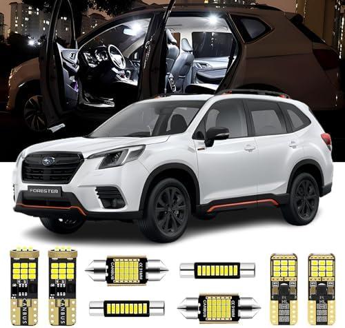 AENVTOL 10 Pieces LED Interior Lights Kit Replacement for Subaru Forester 1998-2020 2021 2022 2023 2024 White Interior LED Bulb Package + License Plate Light, Install Tool