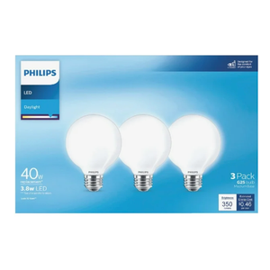 Philips G25 Medium LED Decorative Light Bulb 567420 3pk 40w G25 Led Dl Bulb3pk 40w G25 Led Dl Bulb