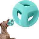 Fida Natural Rubber Dog Balls for Aggressive Chewers, Durable Dog Chew Toys for Large Dogs, Interactive Fetch & Tug of War Toys for Medium Large Breed Non-Toxic Dish Washable,4.5 * 4.5" (Aqua Blue)
