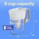 Brita Small 6 Cup Denali Water Filter Pitcher with 1 Brita Standard Filter, Made Without BPA, Bright White