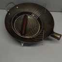 Teewe Carbon Steel Wok Traditional Hand Hammered - 13.4" Chinese Woks Round Bottom Wok Pan Set with 8 Pcs Cookware Accessories