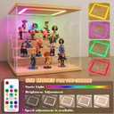NONEMEY LED Acrylic Display Case, 6 Tier Display Case with RGB Lights, 358 Lighting Modes, Adjustable Brightness & Speed, Dustproof Display Box for Collectibles Figures, 19.6x12.5x16.5 in