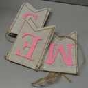Whaline 2Pcs Christmas Burlap Banner Pink Merry Christmas Banner Festive Bunting Garland for Xmas Winter Home Hanging Decorations