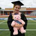 Tezituor Graduation Teddy Bear Stuffed Animals Plush, 18inch Large Stuffed Bear Plush with Graduation Hat, Cute Pink Teddy Bear Gift for Friend, Relatives, Kids
