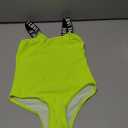 SERENYOU Girl's Swimsuit One Piece Swimwear Quick Dry Bathing Suit with Adjustable Shoulder Straps Yellow 9-10 Years