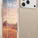SUPFINE Magnetic for iPhone 17 Pro Max Case (Compatible with MagSafe)(Military Grade Drop Protection) Translucent Matte Shockproof with Anti-Fingerprint Phone Cover,Desert Gold