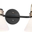 Kichler Farum 19.25 Inch 2 Light Vanity with Opal Glass in Black with Champagne Bronze