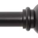 Kenney Chelsea Ball End Window Curtain Rod - Adjustable 28 to 48 Inches, Extendable Set, Black