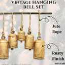 Handcrafted Gold Rustic Bells with Jute Rope - Perfect for Adding a Touch of Vintage Elegance to Your Home Décor, Indoor or Outdoor Spaces (Large, Set of 12)