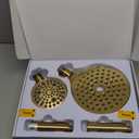 MakeFit Dual Filtered Rain Shower Head Combo, High Pressure Handheld Shower Head with Adjustable Bar - Rainfall Shower Head And Showerhead with Filter for Hard Water - Removes Chlorine(Gold)