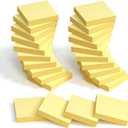 24 Pack Yellow Sticky Notes Mini,2x2 in Small Sticky Notes,2400pcs Notes Pads,Clean Removal,Strong Self-Adhesive Notes Easy to Post Bulk for Enterprise,Office Meetings & Brainstorming,School