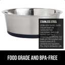 GORILLA GRIP Set of 2 Dog Bowls, Holds 6 Cups (48 fl oz), Heavy Duty Metal Food and Water Bowl for Feeding Dogs and Cats, Dishwasher Safe, Rust Resistant Stainless Steel, BPA Free Rubber Base, Black