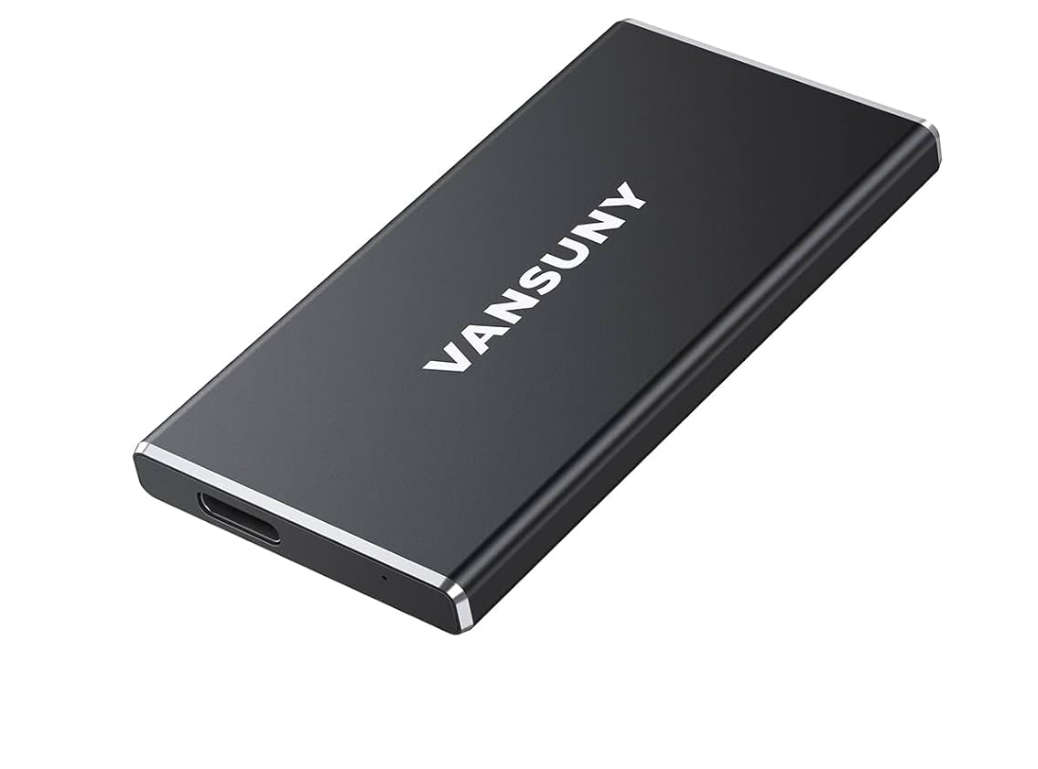 Vansuny 500GB Portable External SSD, USB 3.1 Gen2 450MB/s High-Speed Data Transfer, Metal USB C Mini Portable External Solid State Drive for PC, Laptop, Phones and More