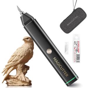 Bonvoisin Ultrasonic Cutter Knife Handheld 30W 40KHz with 40 Replacement Blades, Charger, Carrying Case for Plastic, Acrylic, Carbon Fiber Sheets, Thin Wood, Thin Circuit Boards, 3D Printed Models