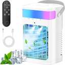 Portable Air Conditioner, Cooling Fan 3 Speeds & 3 Modes Personal Cooling Fan Mini Air Conditioner Fan with Remote, 1500ML Water Tank, Night Light, for Home Office Bedroom