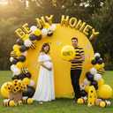 7.2FT Yellow Round Backdrop Cover for 5 to 7.2ft Circle Arch Stand - Adjustable Round Arch Cover Circle Backdrop Cover for Birthday, Wedding Arch, Baby Shower Photography Background Party Decor