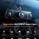4 Channel 360 Dash Cam Front Rear Inside & Left Right,4K+1080P*3 FHD Car Camera,5GHz WiFi & App Control,8 IR Lamps Night Vision,24H Parking Mode,G-Sensor,Loop Recording,Includes 64GB SD CardBlack